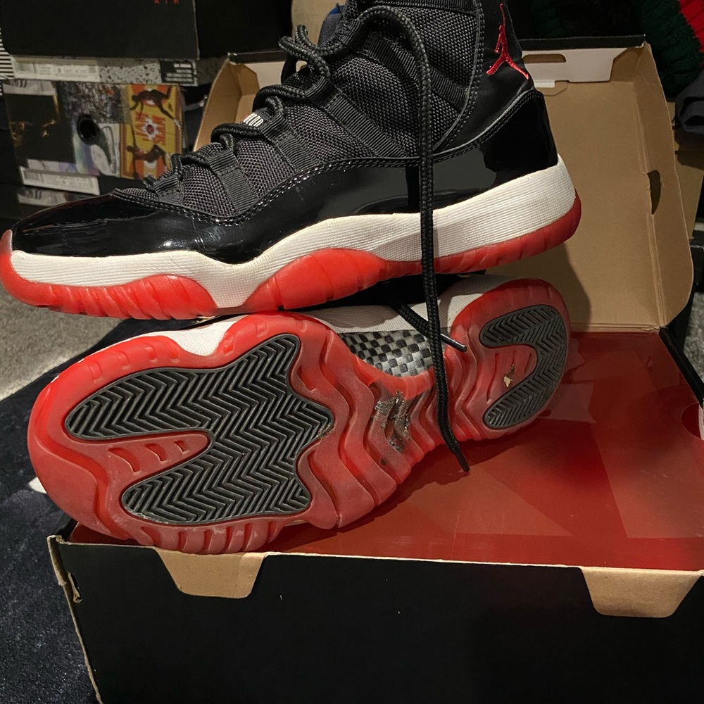 Jordan Black and Red Athletic Shoes